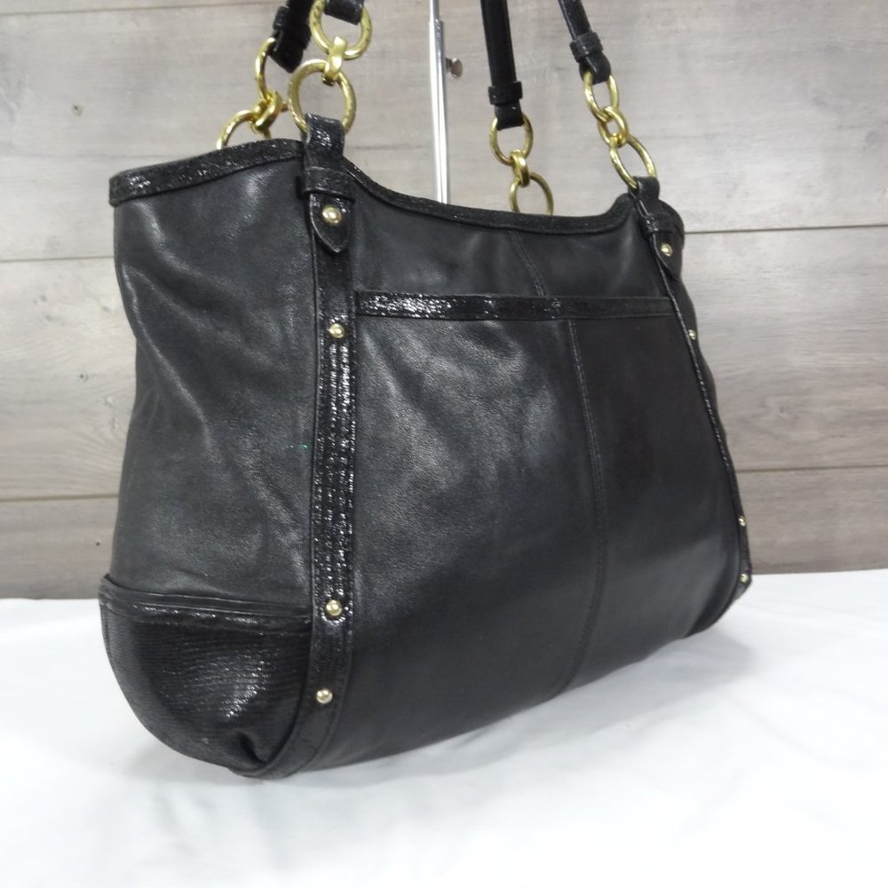Coach F20812 Alexandra Python Chain Leather Shoulder Bag Tote - Picture 3 of 12